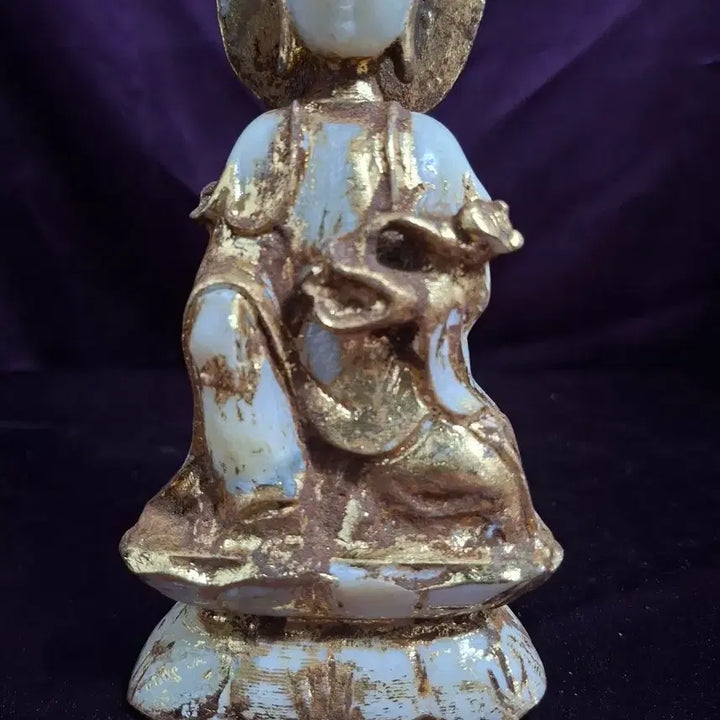 [BUNJANG] White Jade Guanyin Bodhisattva Statue / 백옥 관음보살