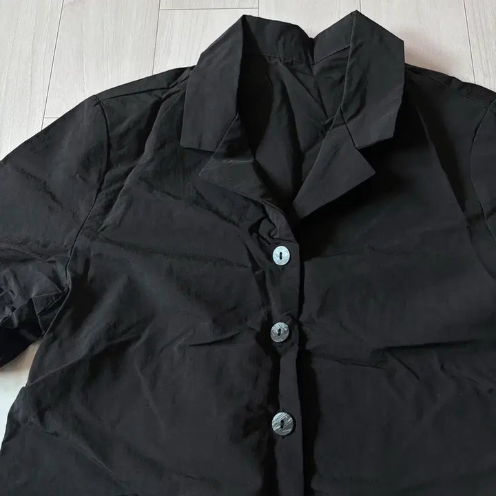 [BUNJANG] Crinkly Short-Sleeve Button Dress - Black / [ 새상품 ] 바스락 반팔 단추 원피스 블랙 !