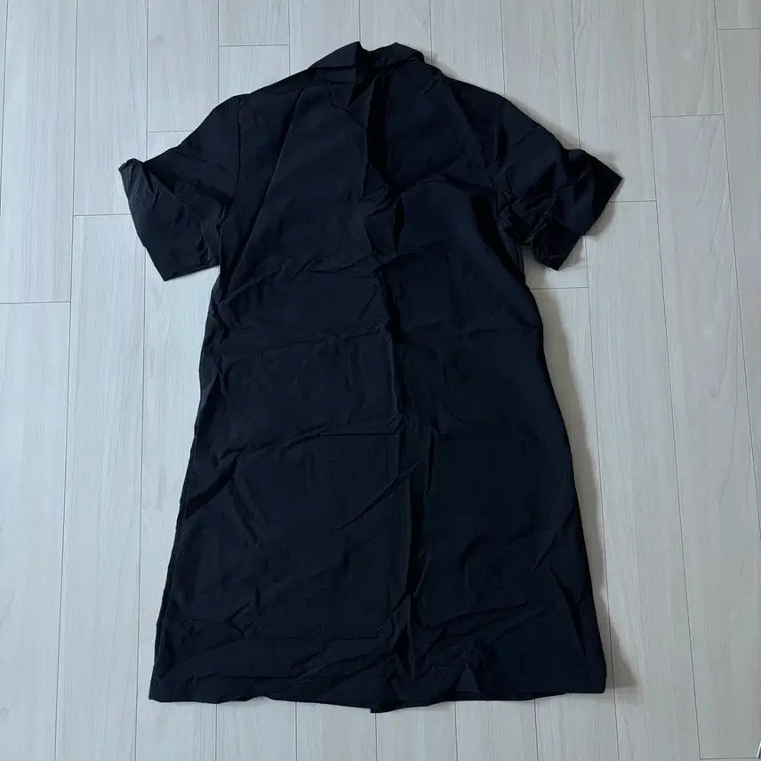[BUNJANG] Crinkly Short-Sleeve Button Dress - Black / [ 새상품 ] 바스락 반팔 단추 원피스 블랙 !