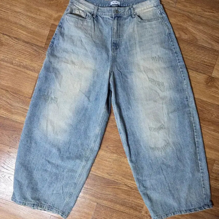 [BUNJANG] Mikene Wide Denim Pants / 미케네 와이드 데님 바지 판막