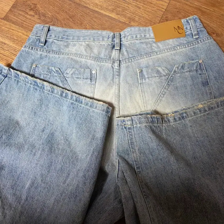 [BUNJANG] Mikene Wide Denim Pants / 미케네 와이드 데님 바지 판막