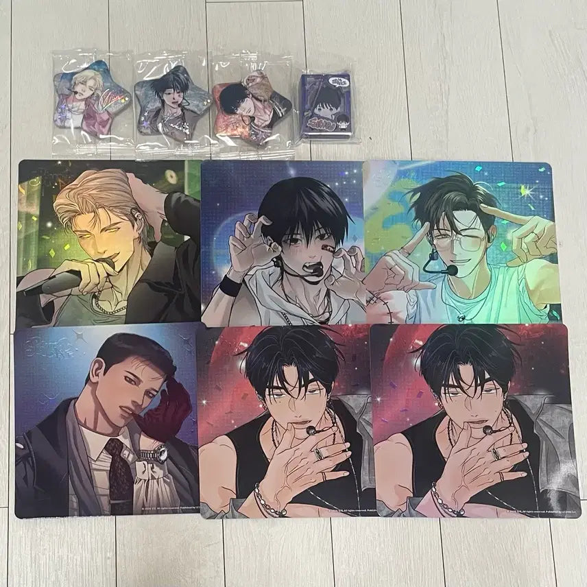 [BUNJANG] Sparkles Backlight Can Badge, Direct Camera Postcard, Pociraeghi Keyring Bundle Set / 스파클즈 백라이트 캔뱃지 직캠엽서 뽀시래기 키링 일괄 양도