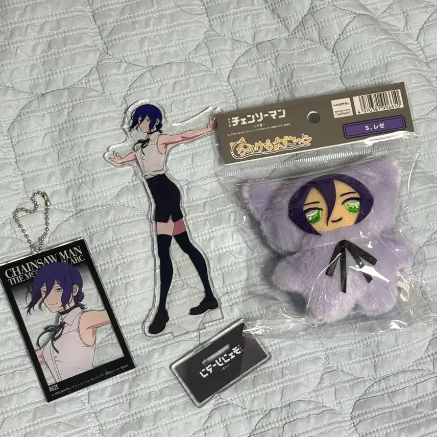 [BUNJANG] Chainsaw Man - The Movie: Reze Acrylic Standee, Keyring, and Cat Ear Plush Bundle / 체인소맨 레제 굿즈 일괄 정리