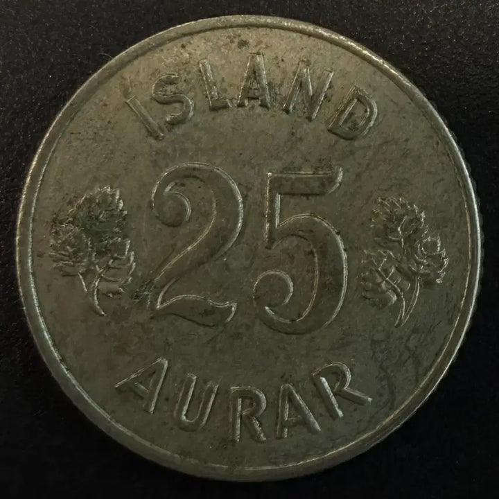[BUNJANG] 1965 Iceland 25 Aurar Coin / [희귀]1965년 아이슬란드 25아우라르 동전 w1555