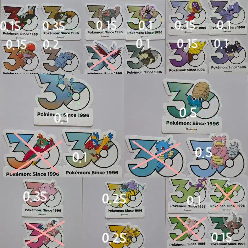 [BUNJANG] Pokemon 30th Anniversary Sticker / 포켓몬 30주년 스티커