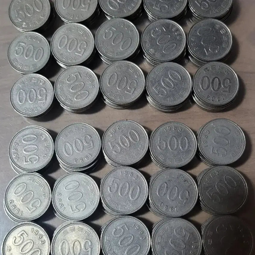 [BUNJANG] 1983 &amp; 1984 500 Won Coin Bundle (150 pcs) / 동전 사용제 1983년 500원 1984년 500원 총 150개 일괄