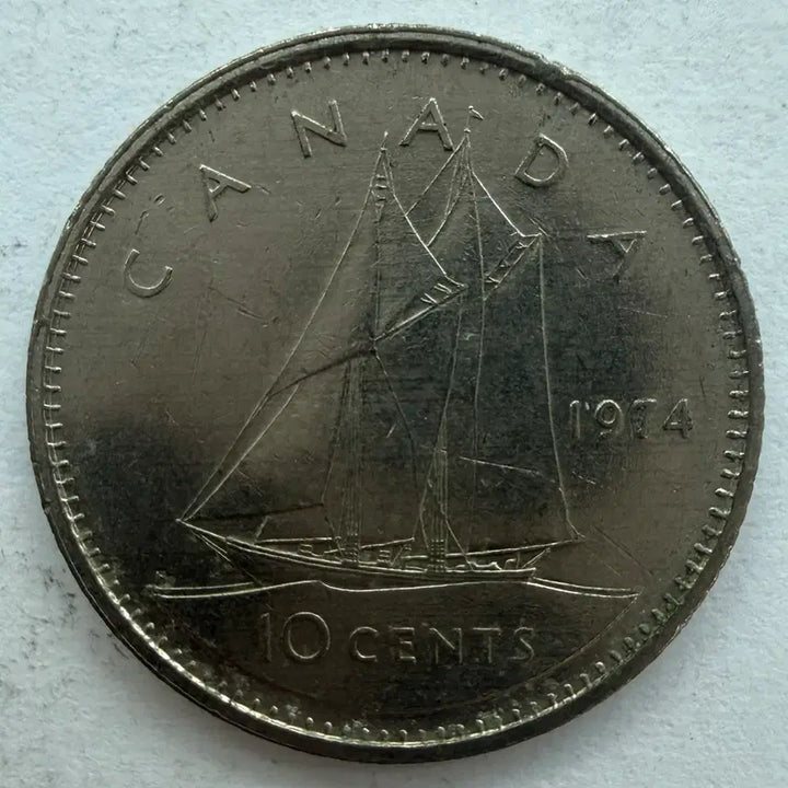 [BUNJANG] 1974 Canada 10 Cent Coin / 1974년 캐나다 10센트 동전 S3550