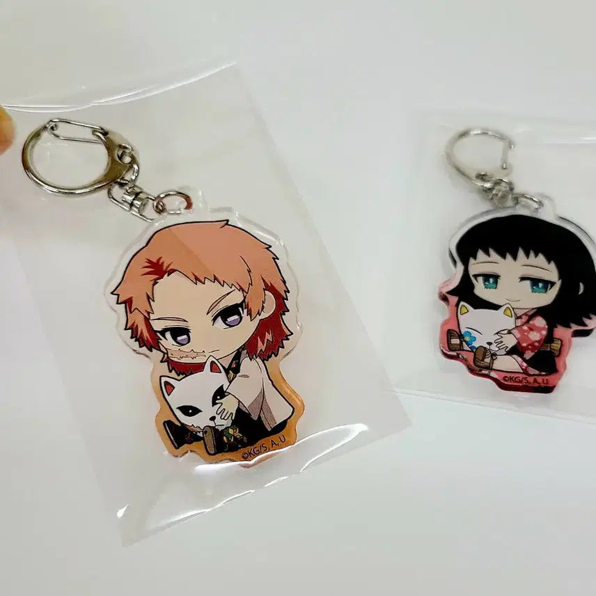 [BUNJANG] Demon Slayer Sabito Makomo Acrylic Keyring Bag Charm / 귀멸의칼날 사비토 마코모 아크릴 키링 가방고리 새상품