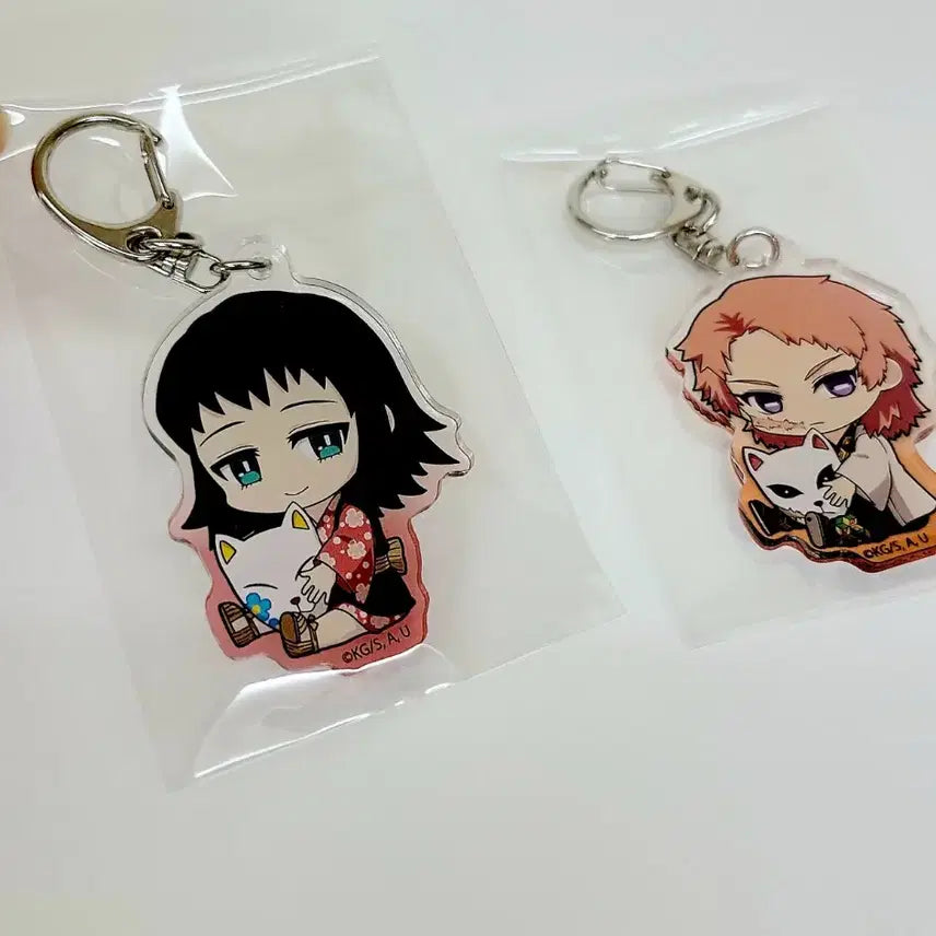[BUNJANG] Demon Slayer Sabito Makomo Acrylic Keyring Bag Charm / 귀멸의칼날 사비토 마코모 아크릴 키링 가방고리 새상품