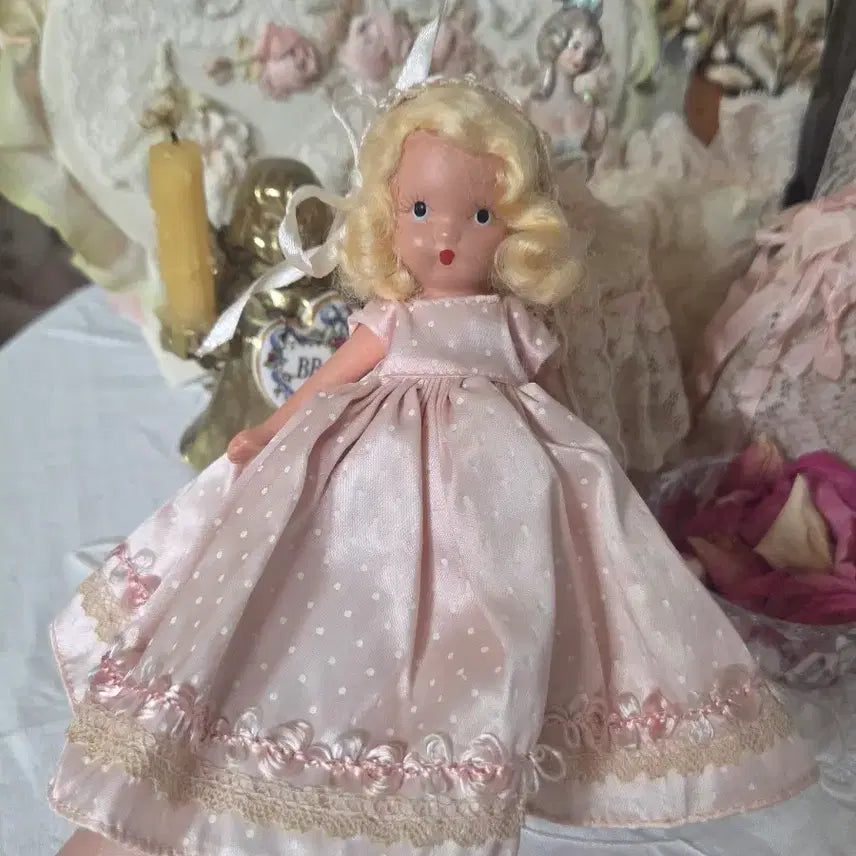 [BUNJANG] Vintage Pink Dot Doll / 상태 좋은 빈티지 핑크 도트 낸시