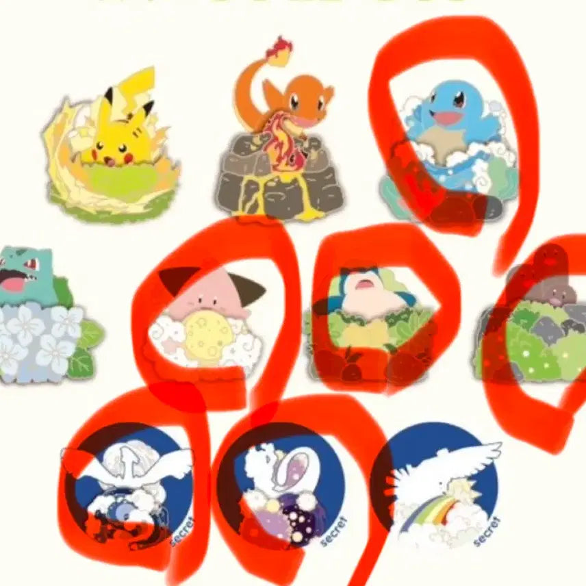 [BUNJANG] Isaac Toast Pokémon Badge Bundle Set (6 Pins) / 이삭토스트 포켓몬 뱃지 6개 일괄