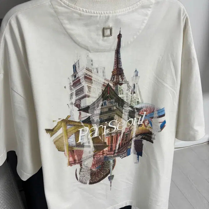 [SOLD OUT] [정품] 우영미 24FW 시티 그래픽 반팔 티셔츠 아이보리 46사이즈