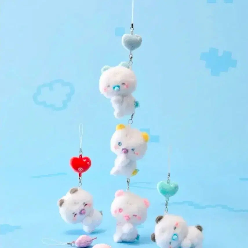 [BUNJANG] Playie Baby Mmemimu Mobile Charm Keyring Bundle Set (Sealed) / 미개봉 일괄 베이비 므메미무 모바일 참 키링 플레이브 양도
