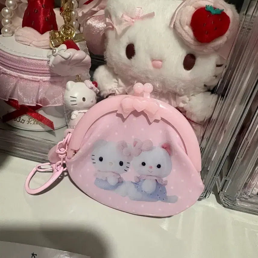 [BUNJANG] Sanrio Yoshitoku Nui Hello Kitty Coin Purse &amp; Keyring Set / 산리오 요시토쿠 누이 헬로 키티 동전지갑 키링 세트