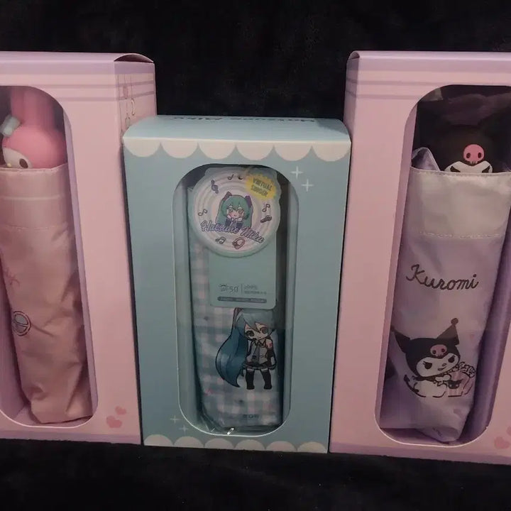 [BUNJANG] Sanrio Characters x Hatsune Miku Collaboration 3-Set Folding Umbrella / 산리오 캐릭터X하츠네미쿠 콜라보!! 3종 세트 접이식 우산
