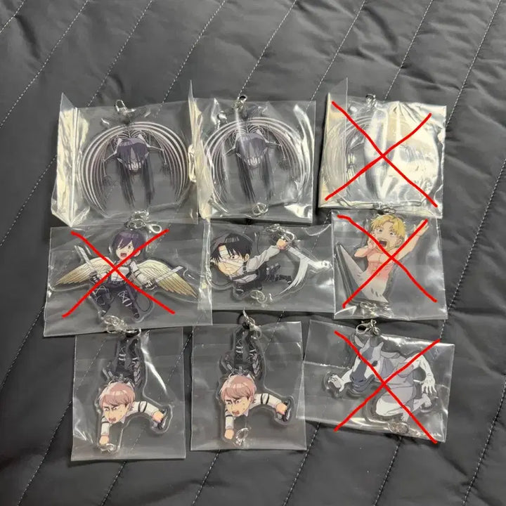 [BUNJANG] Jongmi &amp; Levi Acrylic Keychain Bundle Set / 종미, 리바이 키링