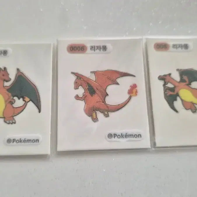 [BUNJANG] Pokemon Charizard Stickers (Set of 4) / 포켓몬 리자몽 띠부씰 4종 일괄 판매