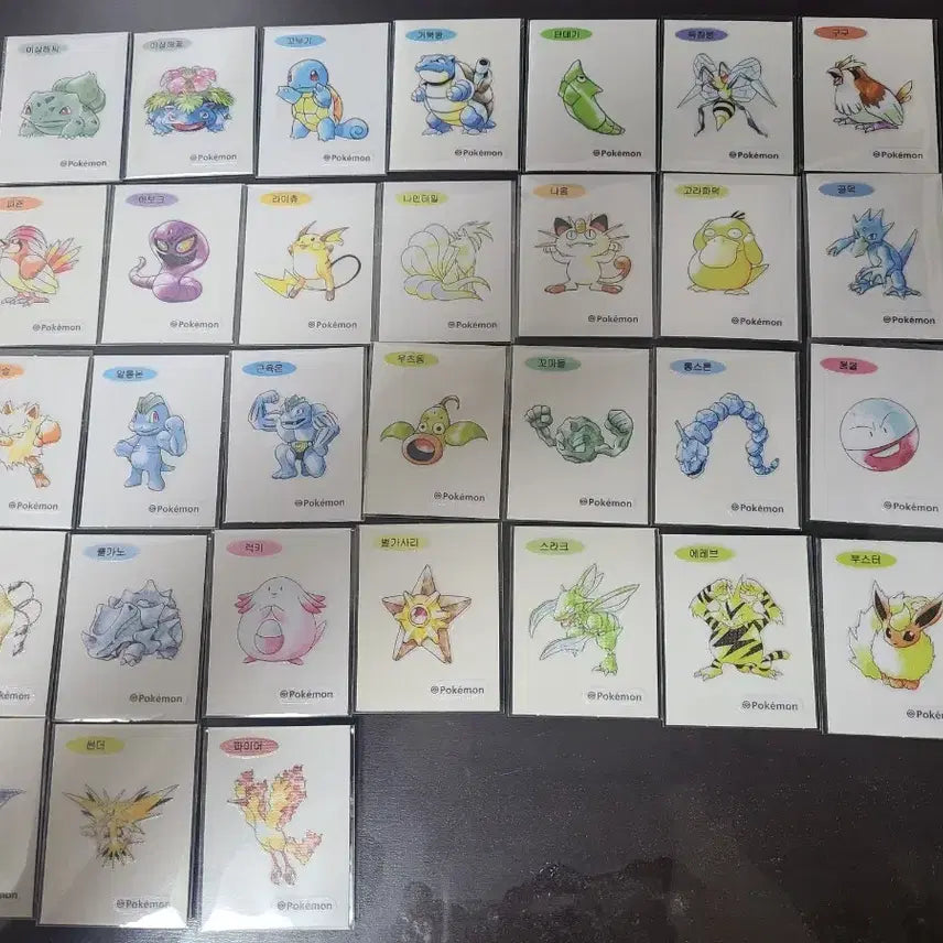 [BUNJANG] Pokemon 30th Anniversary Artwork Stickers 32pc Bundle Set / 포켓몬 30주년 아트웍 띠부씰 32장 일괄 판매