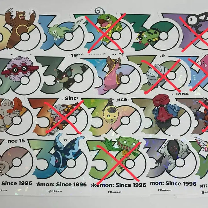 [BUNJANG] Pokemon 30th Anniversary Logo Sticker Collection Bundle Set (38 pcs) / 포켓몬 팝업 30주년 로고 스티커 컬렉션 38장 일괄