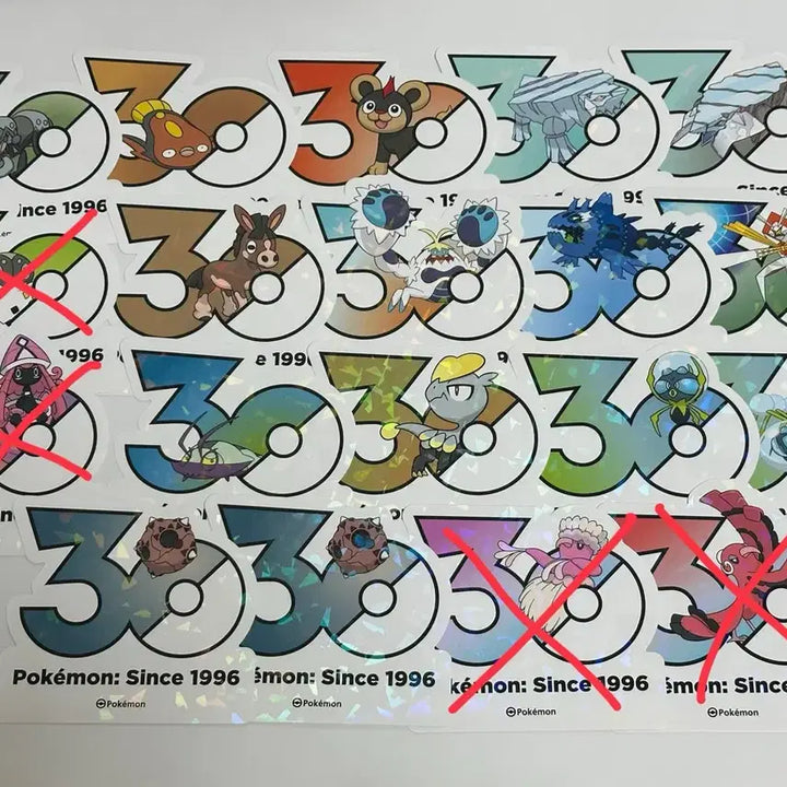 [BUNJANG] Pokemon 30th Anniversary Logo Sticker Collection Bundle Set (38 pcs) / 포켓몬 팝업 30주년 로고 스티커 컬렉션 38장 일괄