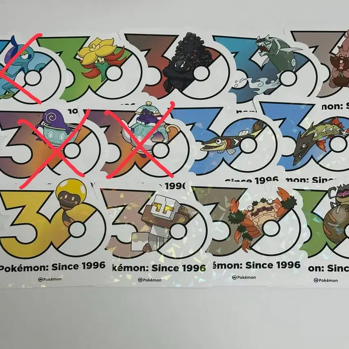[BUNJANG] Pokemon 30th Anniversary Logo Sticker Collection Bundle Set (38 pcs) / 포켓몬 팝업 30주년 로고 스티커 컬렉션 38장 일괄