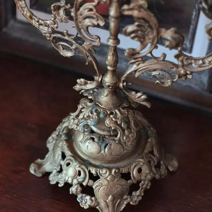 [BUNJANG] European Antique 3-Branch Brass Candlestick / 유럽 앤틱3구 브라스 촛대