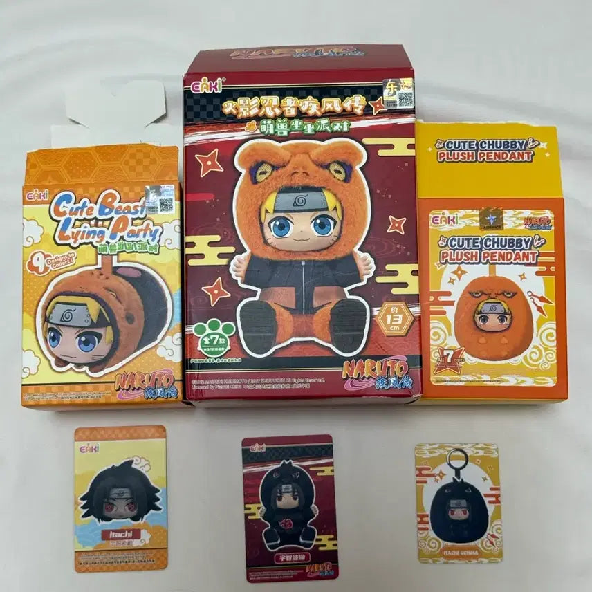 [BUNJANG] Eaki Naruto Shippuden Nabubu Uchiha Itachi Plush Bundle Set / 새상품 일괄) 나루토 질풍전 나부부 우치하 이타치 eaki 동글이 누이