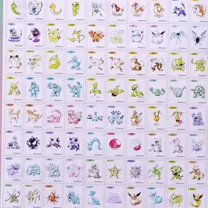 [BUNJANG] Pokemon Sticker Artwork Complete Set (83 Types) / 포켓몬 띠부씰 아트워크 99종 미개봉 일괄 판매