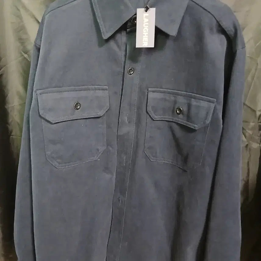 [BUNJANG] LAUGHER Navy Twill Shirt Jacket (M) / LAUGHER 라퍼 셔츠 자켓 네이비 M