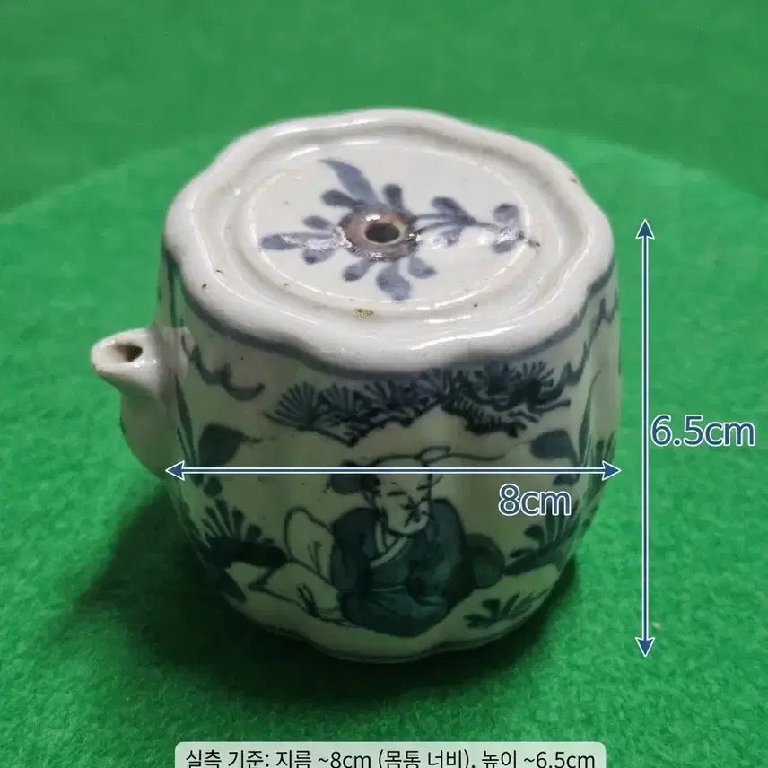 [BUNJANG] Blue-and-White Porcelain Square Landscape Inkstone Water Dropper / 청화백자 사각 산수문 연적 (실측 크기 포함)