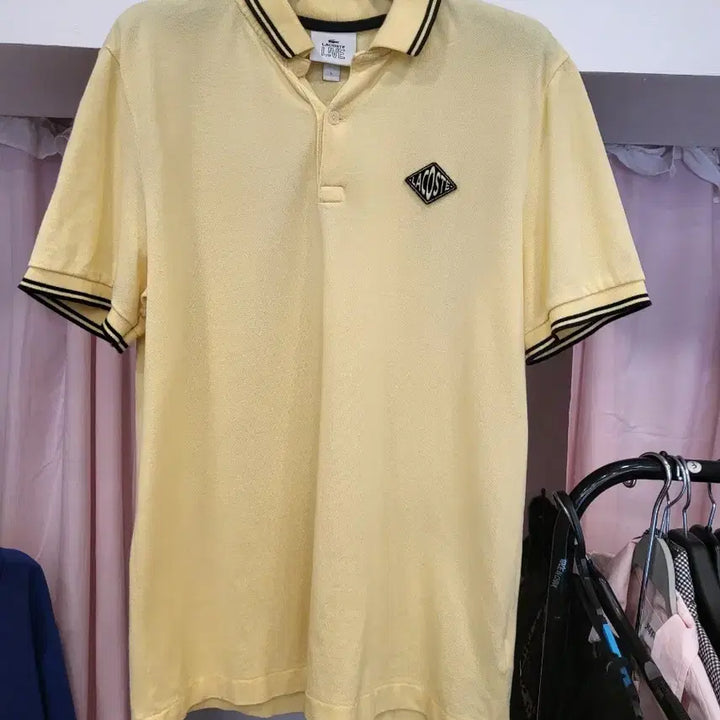 [BUNJANG] Lacoste Yellow Collar T-Shirt / 라코스테 카라티 옐로우