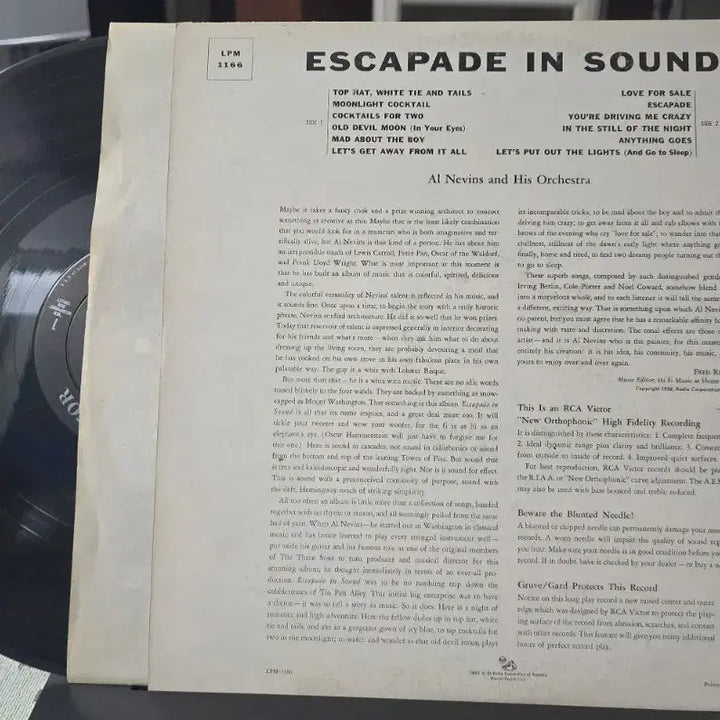 [BUNJANG] Al Nevins Escapade in Sound Jazz LP / Al Nevins_Escapade in Sound_재즈 LP USA