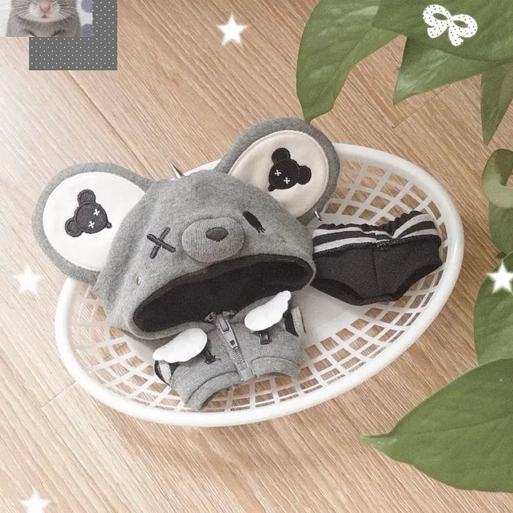 [BUNJANG] Handmade 10/20cm Punk Mouse Plushie Outfit / 핸드메이드 10/20cm 펑크 쥐 솜인형 의상 / 갈아입히기 옷