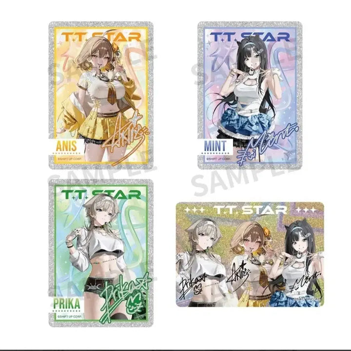 [BUNJANG] Nikke T.T.start Tower Records Popup Acrylic Photocard Set (4 Types) / 새상품)니케 T.T.start 타워레코드 팝업 아크릴 포토카드 4종세트