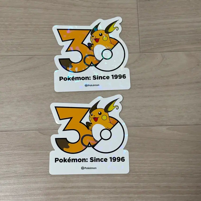 [BUNJANG] Pokemon 30th Anniversary Raichu Logo Sticker Hologram / 포켓몬 30주년 로고스티커 라이츄