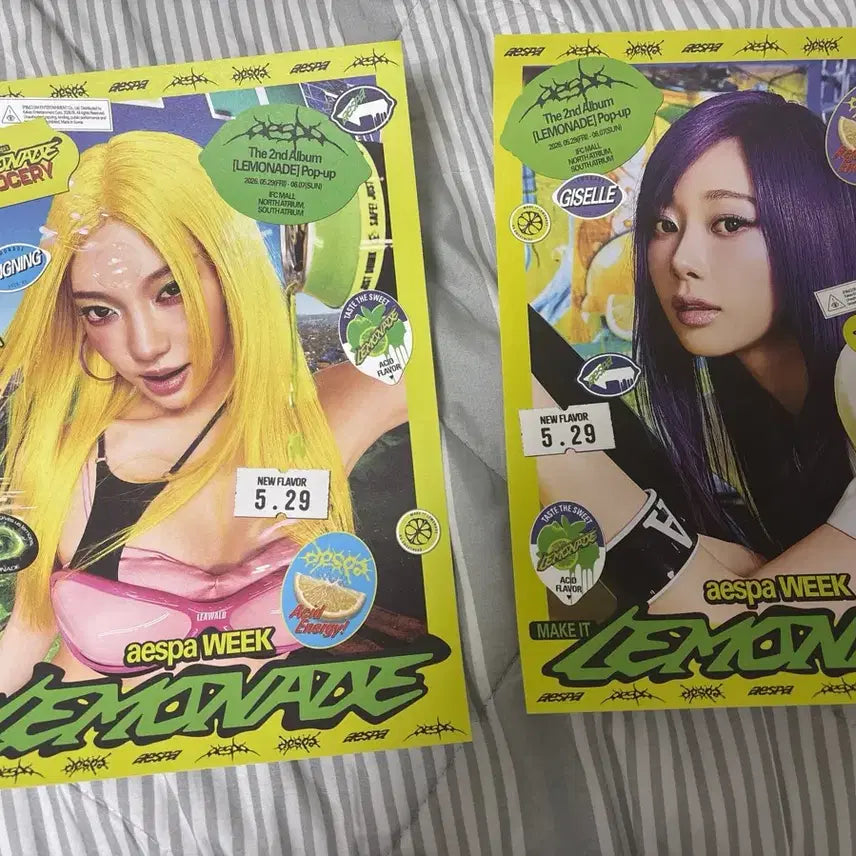 [BUNJANG] Aespa Ningning Giselle Lemonade Poster Bundle Set / 에스파 레모네이드 포스터 닝닝 지젤 판매