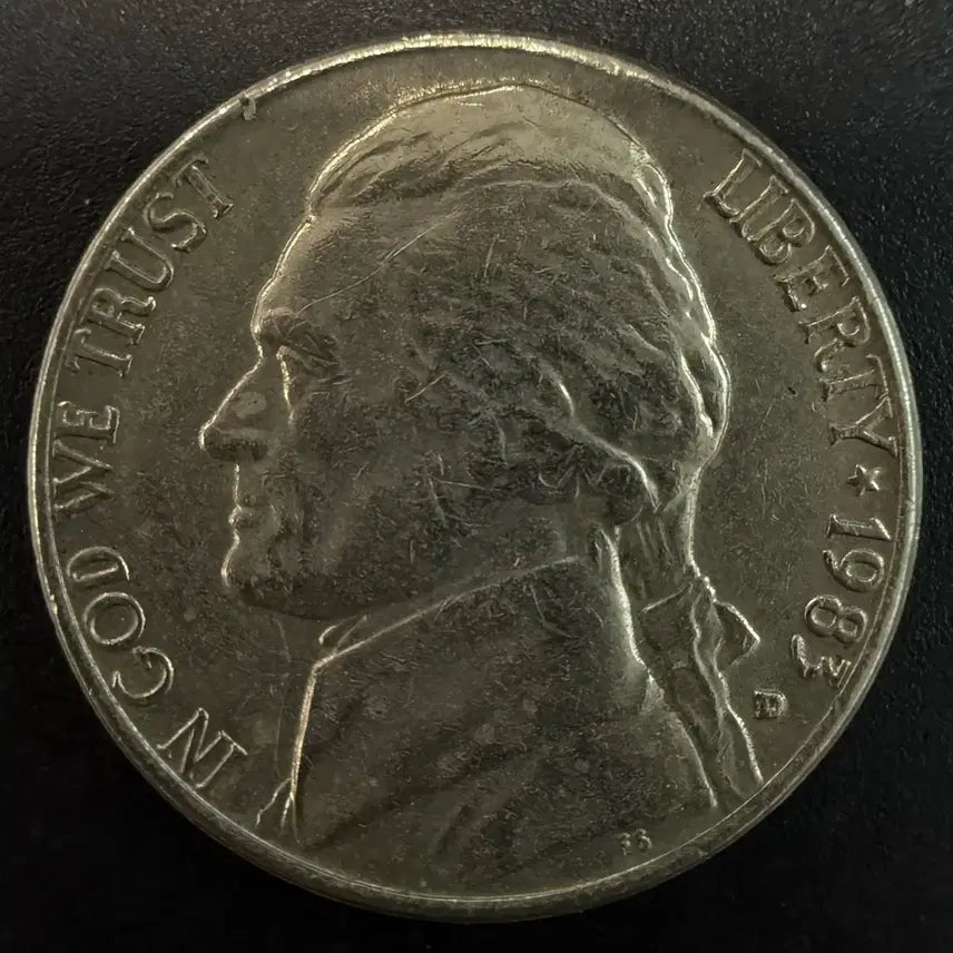 [BUNJANG] 1983 United States Jefferson Nickel Coin / 1983년 미국 제퍼슨 5센트 동전 w1650