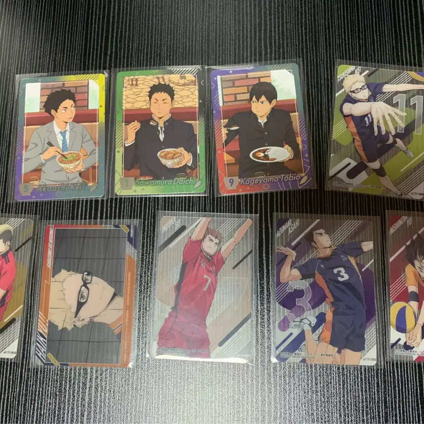 [BUNJANG] Haikyu!! Sukiya Event Limited Cards &amp; Clear Card Bundle Set / 하이큐 일본 현장 스키야 이벤트 한정카드3장 + 클리어카드 일괄