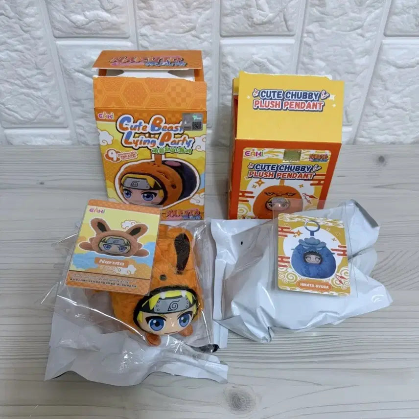 [BUNJANG] Naruto EAKI Cute Beast Nabubu and Hinata Donggeuli Plush Keychain Set / 나루토 EAKI 큐트 비스트 나부부 인형 키링 시크릿 히나타 동글이