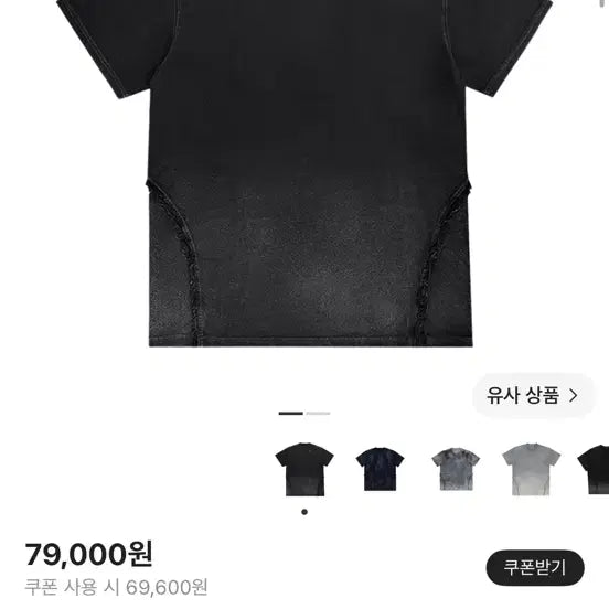 [BUNJANG] B.L.R Distressed Gradient Bleached Short Sleeve T-Shirt Black / [M] 비엘알 디스트로이드 그라데이션 블리치드 숏슬리브 티셔츠 블랙