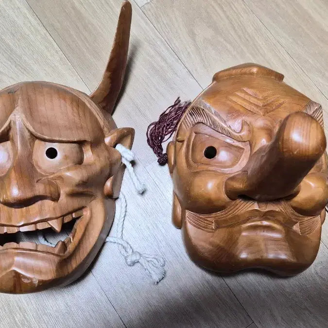[BUNJANG] Hannya Tengu Wooden Mask Set / 한냐, 텐구 나무 가면