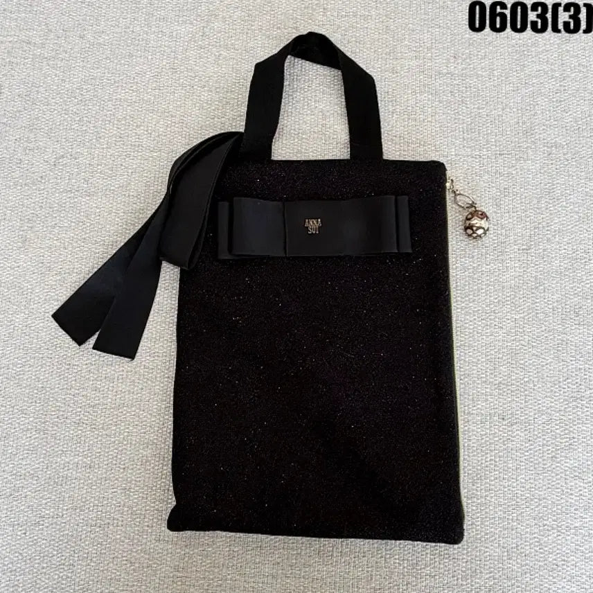[BUNJANG] Anna Sui Black Pearl Tote Bag / 안나수이 블랙 펄 토트백 0603