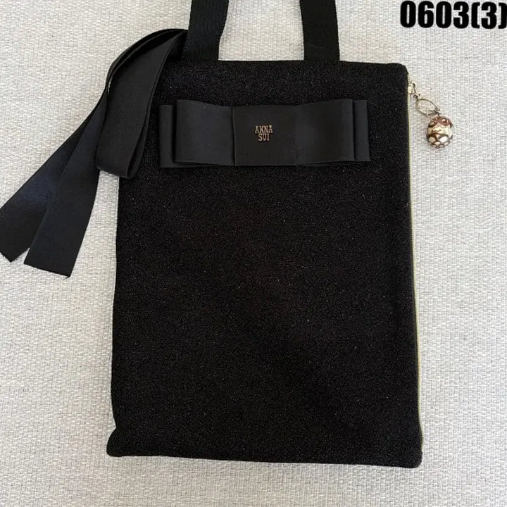 [BUNJANG] Anna Sui Black Pearl Tote Bag / 안나수이 블랙 펄 토트백 0603