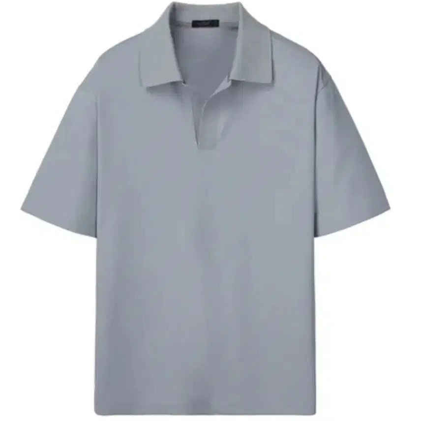 [BUNJANG] JILLSTUART NEW YORK Open Collar T-shirt Light Blue XL / 새상품 질스튜어트뉴욕 오픈 카라티 라이트 블루 XL