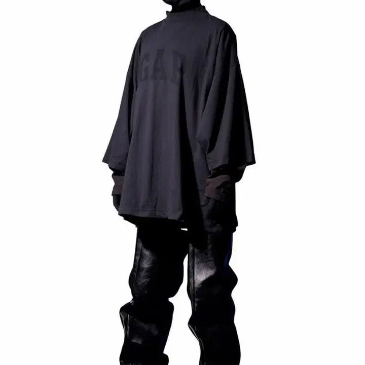 [BUNJANG] Yeezy Gap Engineered by Balenciaga Dove 3/4 Sleeve T-Shirt Washed Black S / 이지 갭 엔지니어드 바이 발렌시아가 도브 3/4 슬리브 티셔츠