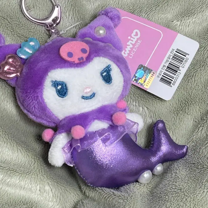 [BUNJANG] Sanrio Kuromi Mermaid Costume Plush Keychain / 택0,새상품) 산리오 쿠로미 인어 코스튬 인형 키링