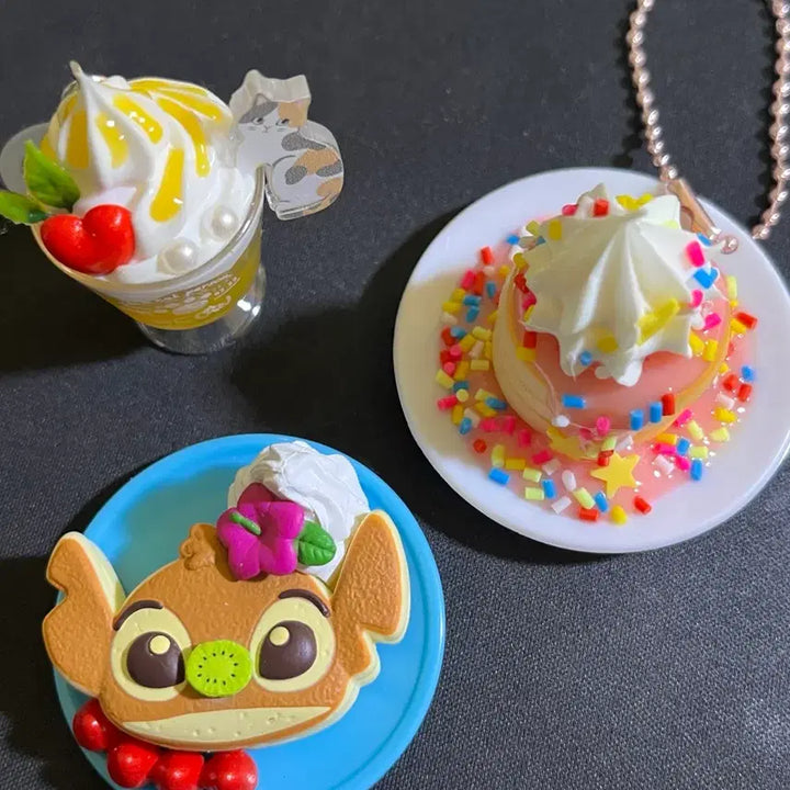 [BUNJANG] Stitch Dessert Miniature Pancake Parfait Bingsu Kit-Saten Set (3 Types) / 디저트 스티치 팬케이크 파르페 빙수 킷사텐 식완 가챠 미니어쳐 메지루시