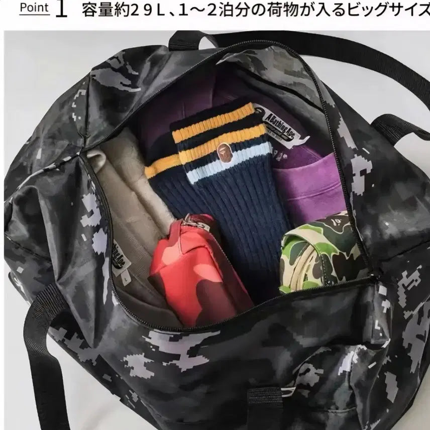 [BUNJANG] A Bathing Ape Camo Boston Bag / 국내발송/베이프 A Bathing Ape 카모 보스턴백