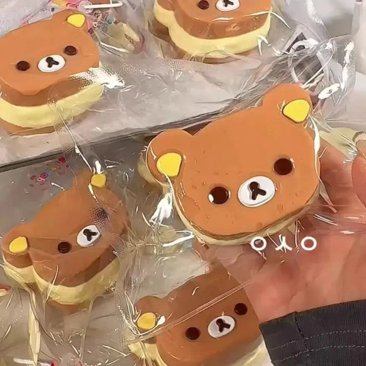 [BUNJANG] Rilakkuma Cream Puff Handmade Squishy PVC Keyring Bag / [새제품] 리락쿠마 슈크림빵 수제말랑이 (PVC 키링백 동봉)