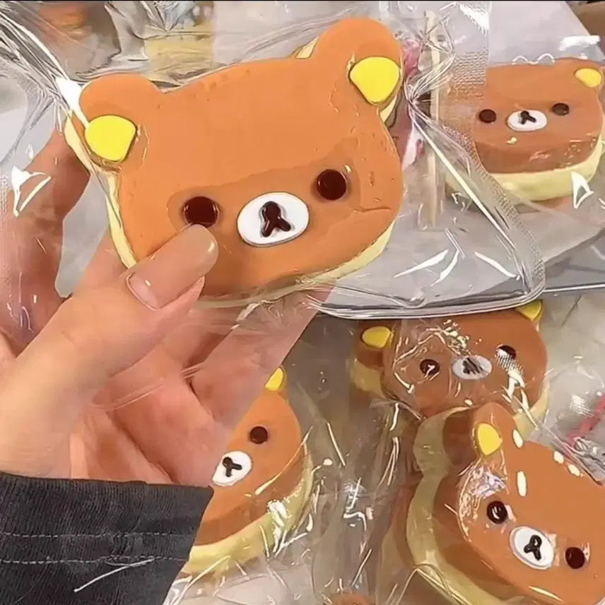 [BUNJANG] Rilakkuma Cream Puff Handmade Squishy PVC Keyring Bag / 리락쿠마 수제말랑이 말랑말랑 요거트감-!!
